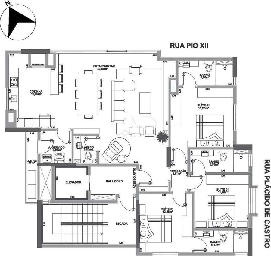 1 por andar - 3 dormitórios (3 suítes)