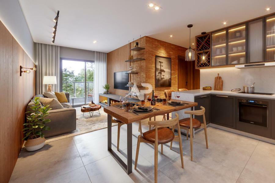 Living integrado com cozinha e sacada