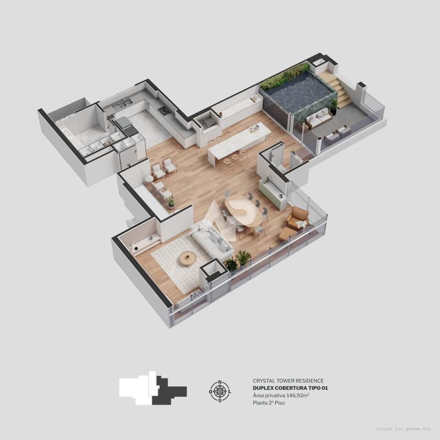Cobertura duplex tipo 1 - Segundo pavimento