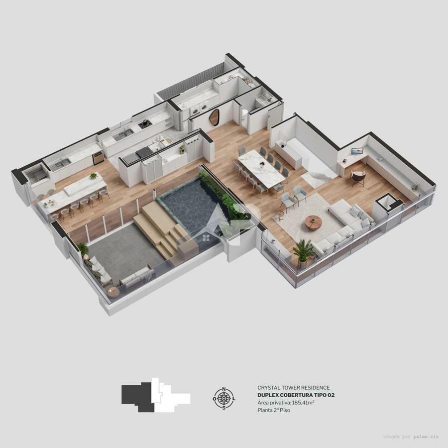 Cobertura duplex tipo 2 - Segundo pavimento