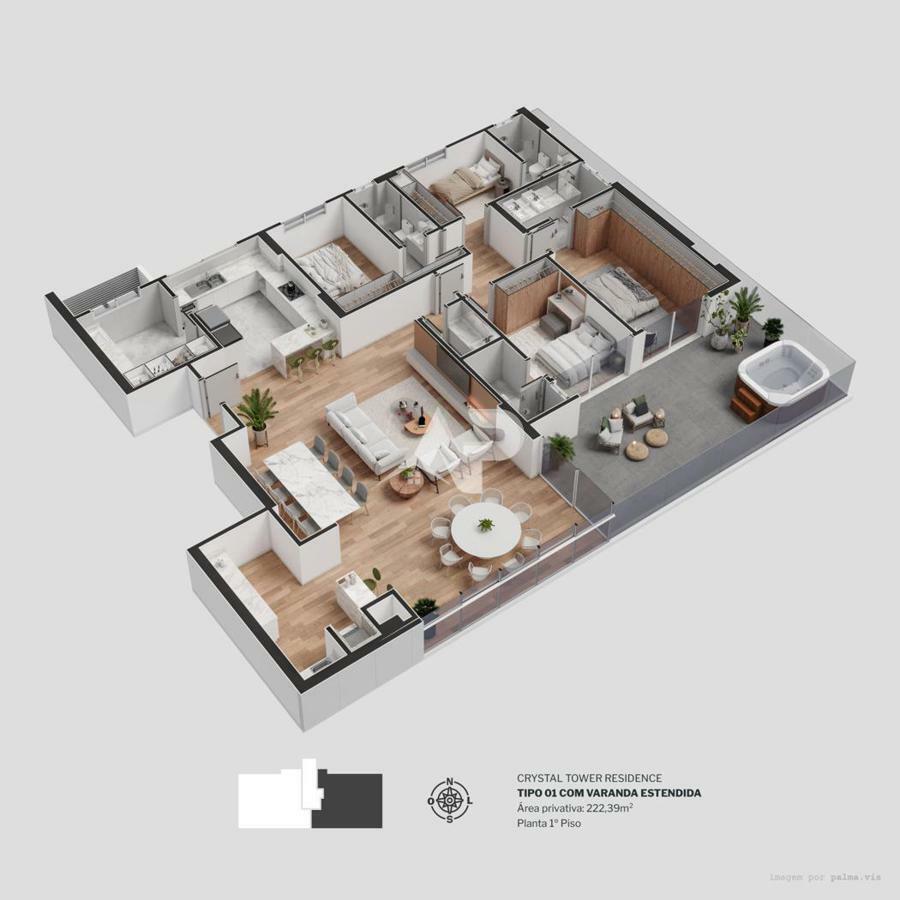 Apartamento diferenciado tipo 1