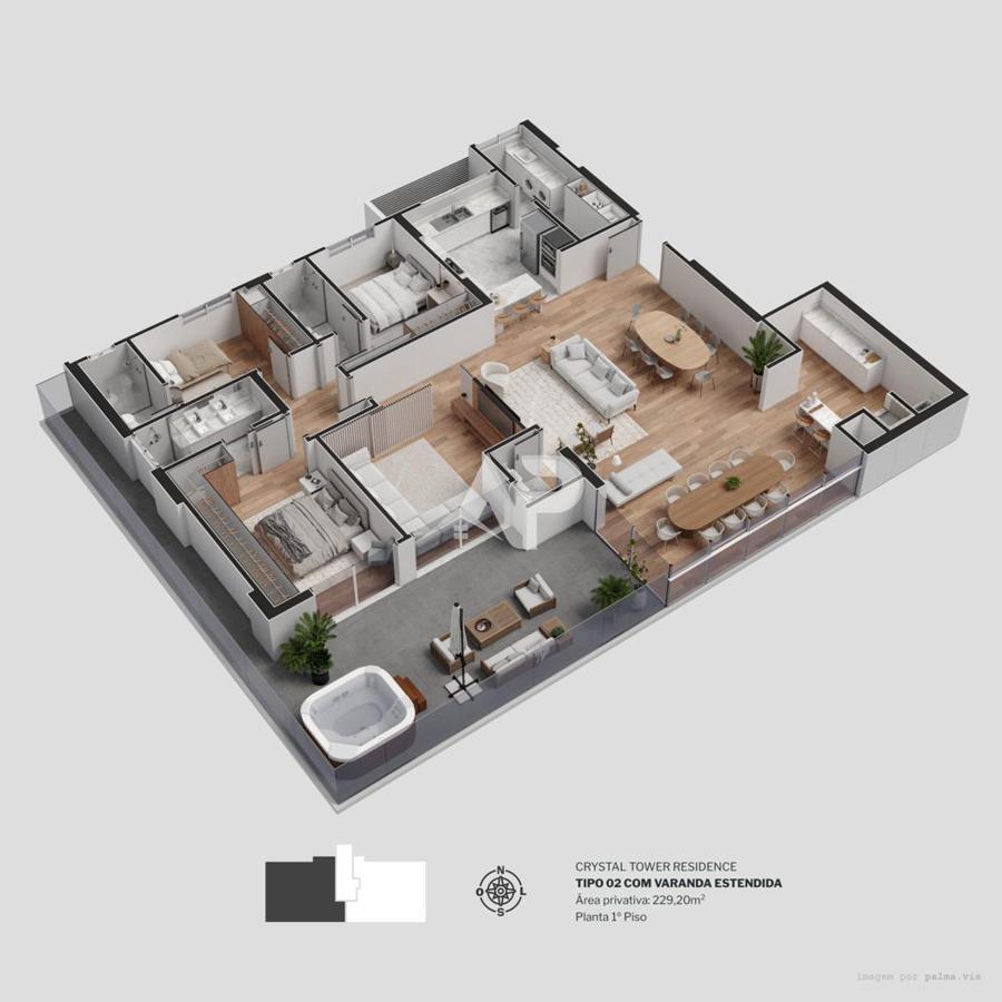 Apartamento diferenciado tipo 2