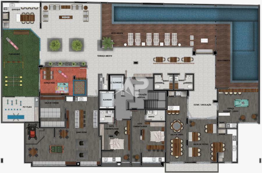 Planta área de Lazer 5 pav