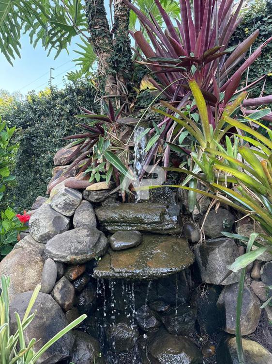 Lago Ornamental com Cascata no Jardim Frontal.