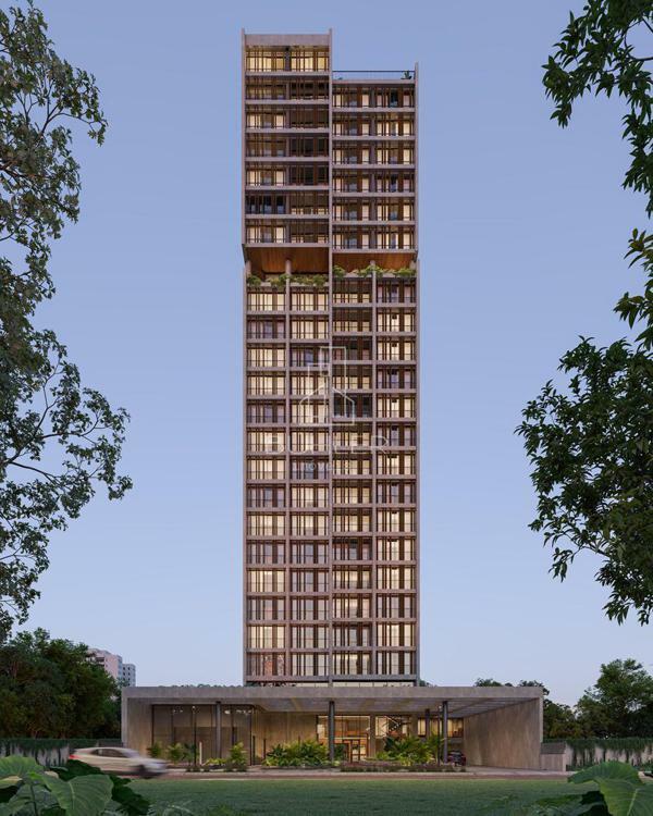 Fachada noturna frontal