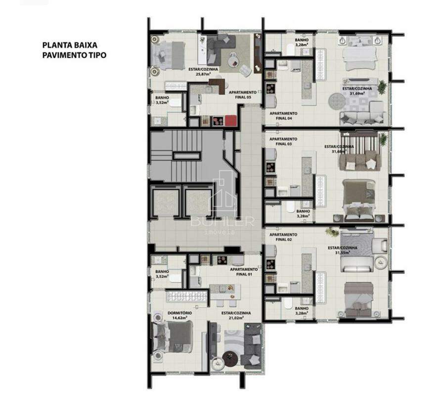PLANTA - PAVIMENTO APARTAMENTOS