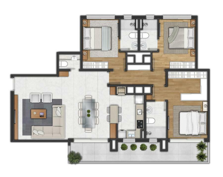 Cobertura 3 suítes (unidade 402)