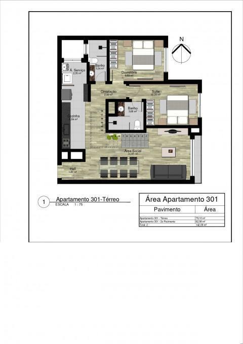 Apto. 301 B - 1° Pavto