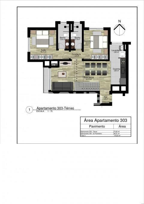 Apto. 303 B - 1° Pavto