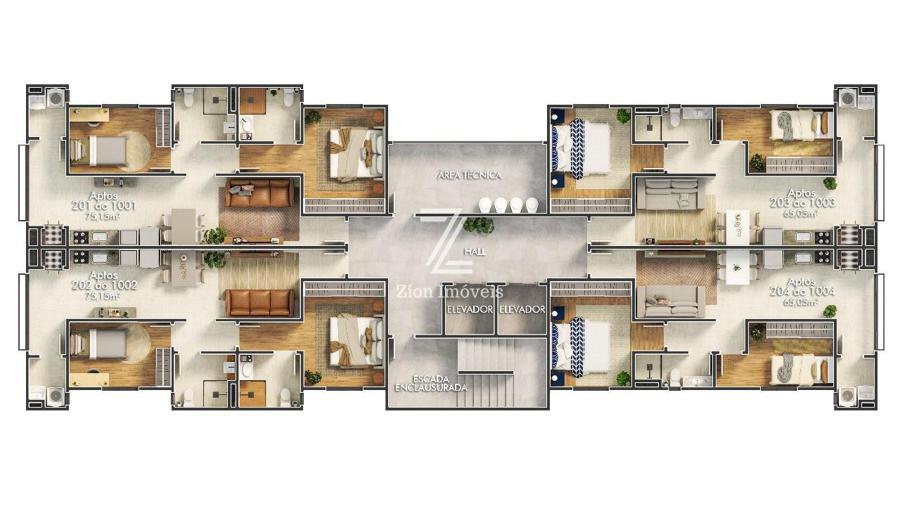 DISPOSIçãO DOS APARTAMENTOS